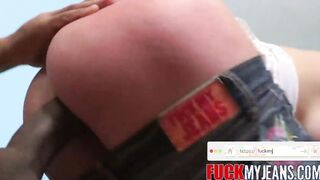Slim Euro Slutty 19 Year Old Takes big black cock Anal Deep and Rough