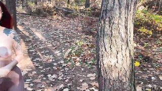 Amateur Outdoors Bj and Nude Walk – red haired fiance KleoModel