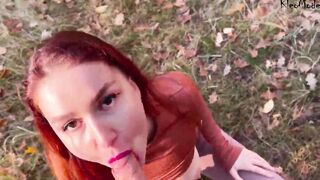 Amateur Outdoors Bj and Nude Walk – red haired fiance KleoModel