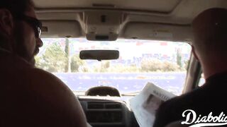 3 Way With Blonde & Dark Haired Swallowing Penis - Diabolic