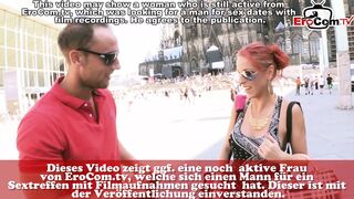 STREET FLIRT CASTING WITH GERMAN THIN RED HAIRED BARELY LEGAL