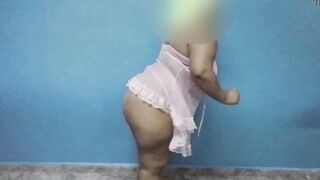 My ex-wife's mother started dancing inside panties and filmed her, when she realized she began to posing, my mother-into-law was even masturbated for me.