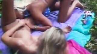 Playful fair-haired chicks enjoy muff diving and fingers