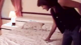 Young blonde biker skank gets her tight twat plowed by stud