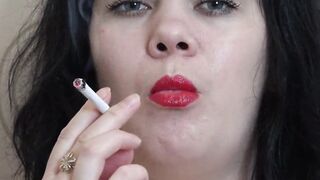 Dark Hair into pantyhose masturbates with a huge african vibrator and then sexually smokes a cigarette Home bdsm
