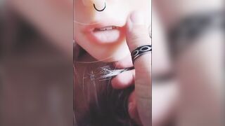 Vulgar bimbo plays the role of the real whore
