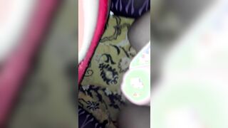 Cumming on her stockings feed