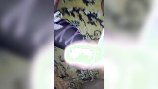 Cumming on her stockings feed