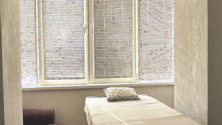 Grind. Secret camera Rubs parlor. Masseur made rubs sensual MILF Cougar Frina, then masturbates penis and cum on vagina lips. Nude Hottie blonde inside grind salon