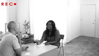 Chubby black Beauty is having a huge white penis casting banged!