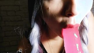 bimbos into Mesh Bodystockings Sucking Off & Masturbate Snatch Toy