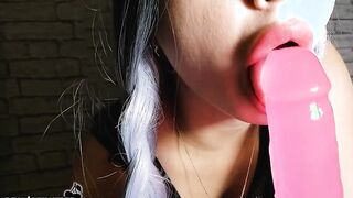 bimbos into Mesh Bodystockings Sucking Off & Masturbate Snatch Toy