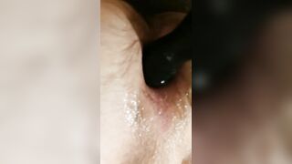 Fucking my Innocent white butt with a african toy
