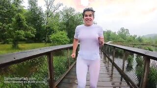 Soaking soak inside white pants