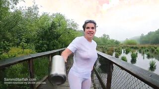 Soaking soak inside white pants