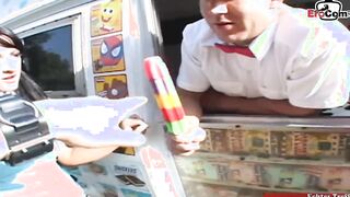 African haired teenagers with small jugs pick up for sex into the vehicle