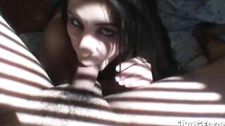Big Titted teenie thot blows on rough cock