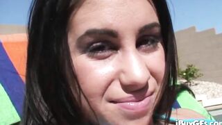 Big Titted teenie thot blows on rough cock