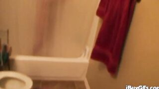Ball blowing teens skank chews gum off sack