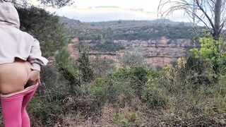Fantasy masturbation into the mountain Outdoor hot booty