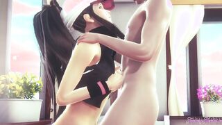 Pokemon Anime - Hilda Bj and boobjob (Uncensored) - Japanese oriental Manga cartoon game porn