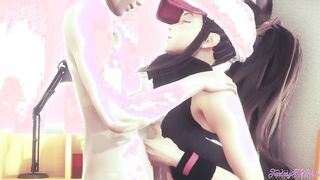 Pokemon Anime - Hilda Bj and boobjob (Uncensored) - Japanese oriental Manga cartoon game porn