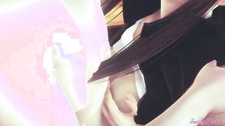 Pokemon Anime - Hilda Bj and boobjob (Uncensored) - Japanese oriental Manga cartoon game porn