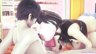 Pokemon Anime - Hilda Bj and boobjob (Uncensored) - Japanese oriental Manga cartoon game porn