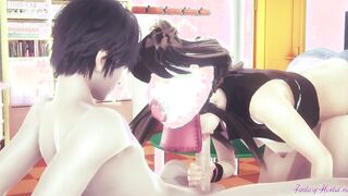 Pokemon Anime - Hilda Bj and boobjob (Uncensored) - Japanese oriental Manga cartoon game porn