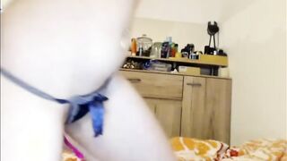 Cutie BIG TIT slender blonde teenagers years older Performance soak cunt and tight booty