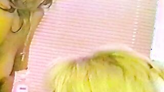 Blonde bends over and gets finger pounded by a sexy huge breast
