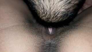 Closeup desi cunt licking tape, he ate all the cum