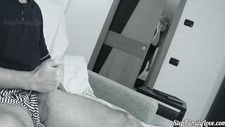 The stepfather masturbates and finally the 18 year old step-daughter loving the tape well