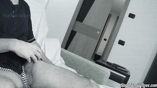 The stepfather masturbates and finally the 18 year old step-daughter loving the tape well