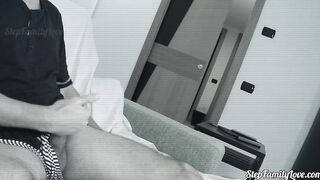 The stepfather masturbates and finally the 18 year old step-daughter loving the tape well