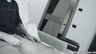 The stepfather masturbates and finally the 18 year old step-daughter loving the tape well