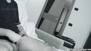 The stepfather masturbates and finally the 18 year old step-daughter loving the tape well