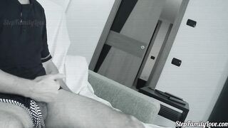 The stepfather masturbates and finally the 18 year old step-daughter loving the tape well