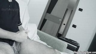 The stepfather masturbates and finally the 18 year old step-daughter loving the tape well