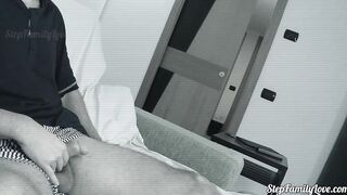 The stepfather masturbates and finally the 18 year old step-daughter loving the tape well
