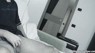 The stepfather masturbates and finally the 18 year old step-daughter loving the tape well