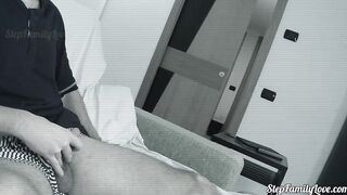 The stepfather masturbates and finally the 18 year old step-daughter loving the tape well
