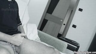 The stepfather masturbates and finally the 18 year old step-daughter loving the tape well