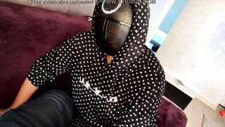 Squid Game. I jerked off a member's penis and he cum on my melons