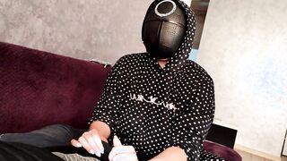 Squid Game. I jerked off a member's penis and he cum on my melons