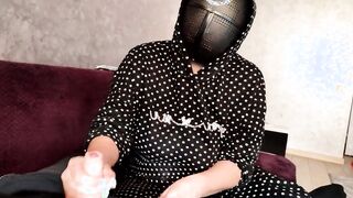 Squid Game. I jerked off a member's penis and he cum on my melons