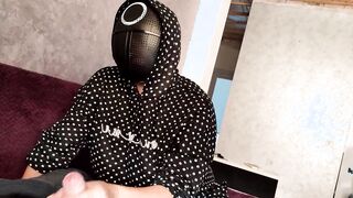 Squid Game. I jerked off a member's penis and he cum on my melons