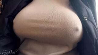 Boobwalk: White Shirt and Coat inside Fall - Short Bonus
