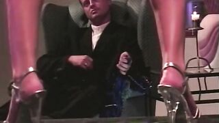 Curvy blonde dancer gets drilled by a client stud