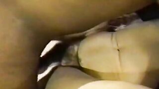 Girl gets rough ebony cock deep into her tight white vagina